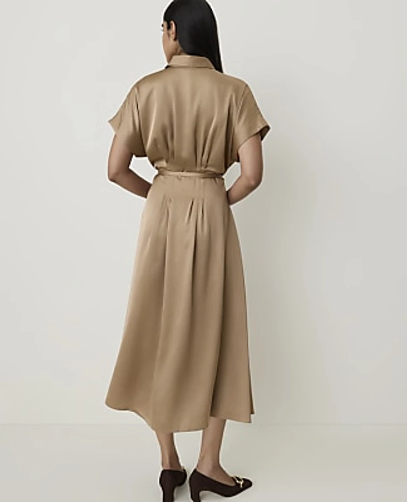 Ann Taylor Petite Collared Midi Shirtdress Women's