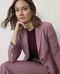 Ann Taylor The Petite Greenwich Blazer Bi-Stretch Stormy Mauve Women's