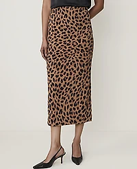 Ann Taylor Animal Print Pencil Skirt Cafe Au Lait B Women's