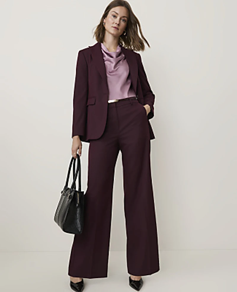 Ann Taylor The Petite Fitted Long Blazer Classic Burgundy Women's