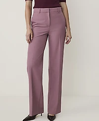 Ann Taylor The Petite High Rise Straight Pant Bi-Stretch Stormy Mauve Women's