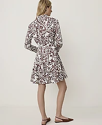 Ann Taylor Paisley Belted Collared Shirtdress Popcorn B Women's