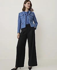 Ann Taylor The Patch Pocket Jacket Tweed Ocean Oasis Women's