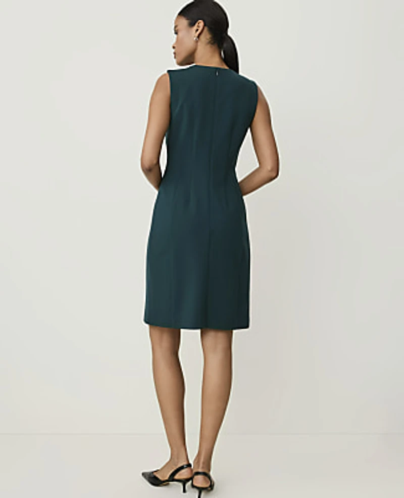 Ann Taylor Crew Neck Button Shift Dress Ponderosa Pine Women's