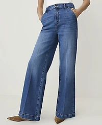 Ann Taylor The Petite Denim Trouser Luxe Medium Wash Women's