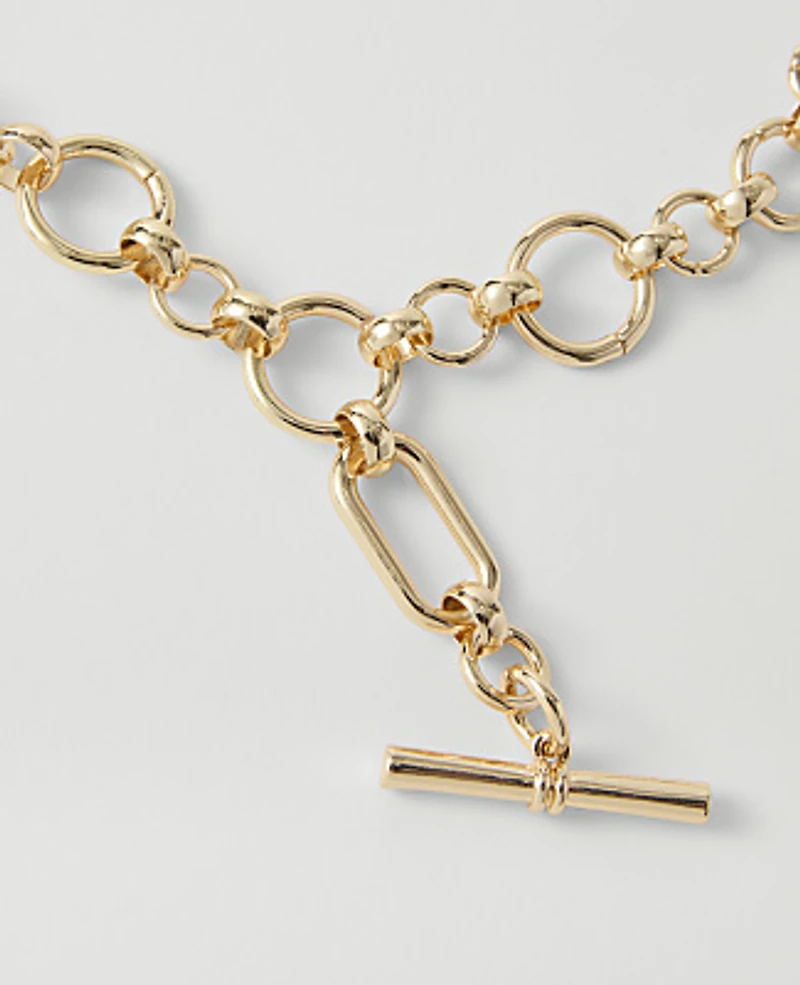 Ann Taylor Lariat Drop Necklace Goldtone Women's