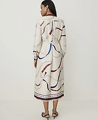 Ann Taylor Horsebit Print Midi Shirtdress Sand Shell Women's