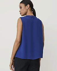 Ann Taylor Sleeveless Bobble Trim Top Women's