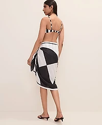 Ann Taylor Geo Print Sarong Winter White Women's