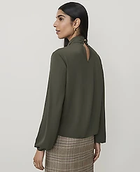 Ann Taylor Bow Blouse Caper Shadow Women's