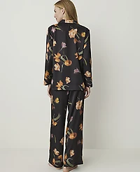 Ann Taylor Floral Pajama Set Black Women's