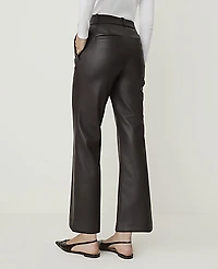 Ann Taylor The Petite Jayne Crop Trouser Faux Leather Pure Chocolate Women's