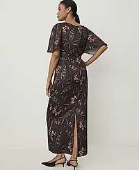 Ann Taylor Paisley Boatneck Column Midi Dress Safari Foliage Women's