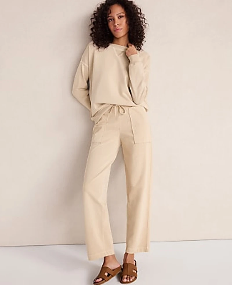 Ann Taylor Haven Well Within Garment-Dyed Organic Cotton Terry Crewneck Women's