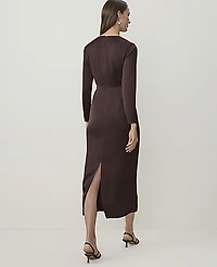 Ann Taylor Crew Neck Twist Sheath Dress French Mocha Women's