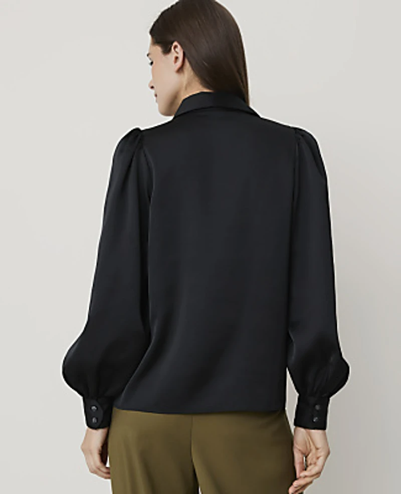 Ann Taylor Collared Blouson Sleeve Shirt Women's