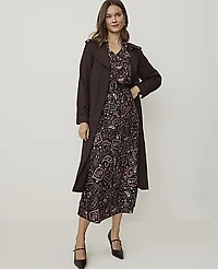 Ann Taylor Paisley Ruffle Trim Blouse Black Women's