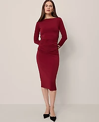 Ann Taylor Ruched Knit Midi Dress Women's