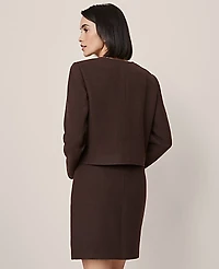 Ann Taylor Crew Neck Jacket Pure Chocolate Women's