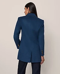 Ann Taylor Fitted Long Double Breasted Coat Moonlit Backdrop Women's