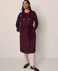 Ann Taylor Belted Trench Vest Poised Plum Women's