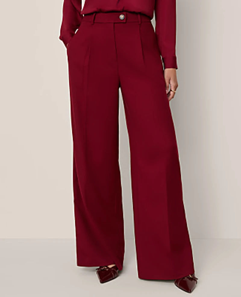 Ann Taylor The Statement Palazzo Pant Cherry Pie Women's
