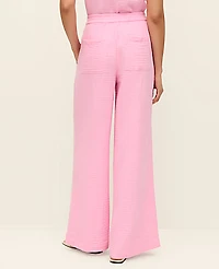Ann Taylor The Easy Fit Wide-Leg Pant Cotton Gauze Strawberry Lemonade Women's