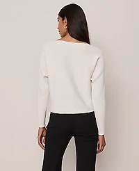 Ann Taylor Ribbed Boatneck Sweater Size XL Winter White Women's