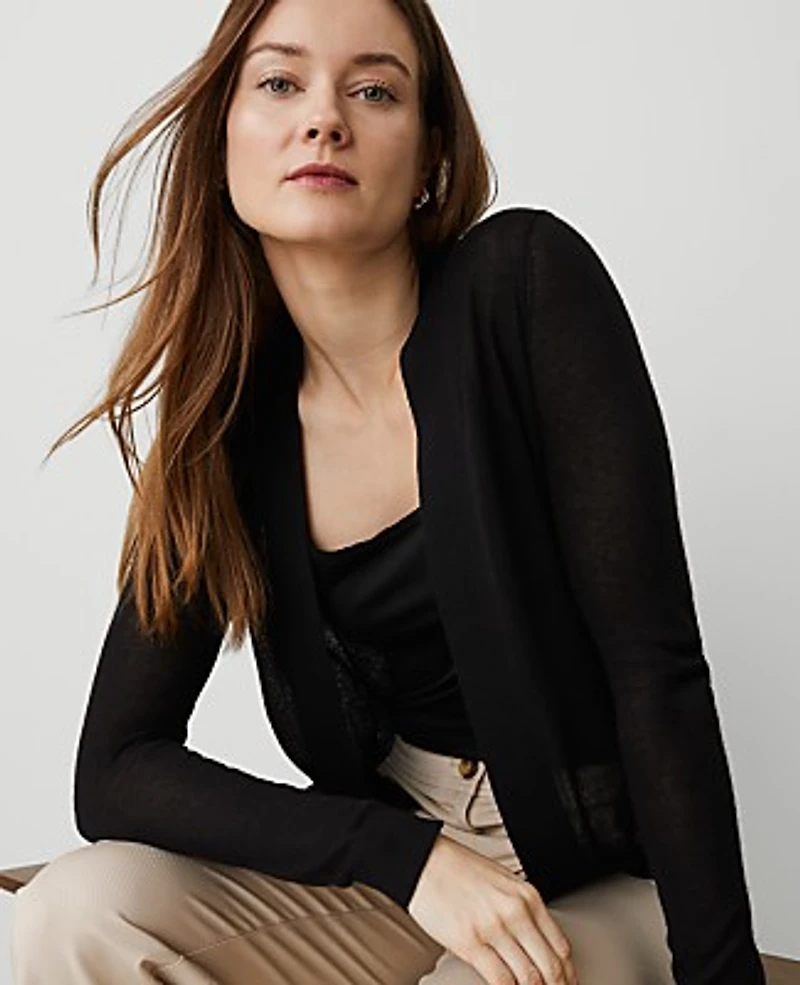 Ann Taylor Petite Essential Open Cardigan Women's