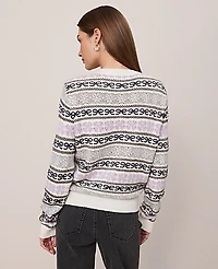 Ann Taylor Weekend Relaxed Fair Isle Sweater Lavender Frost Women's