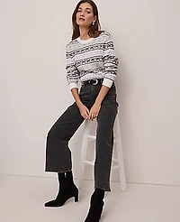 Ann Taylor Weekend Relaxed Fair Isle Sweater Lavender Frost Women's