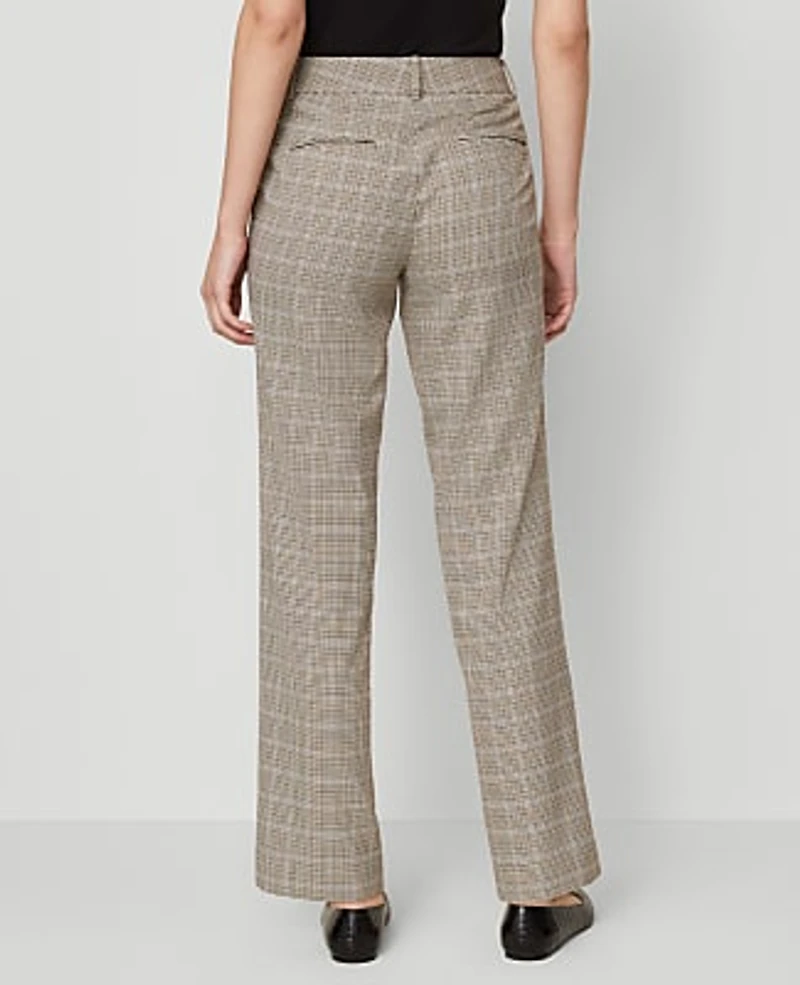 Ann Taylor The Petite Straight Pant in Plaid — Curvy Fit Size 00 Copper/Cream Multi Women's