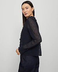 Ann Taylor Lace Ruffle Trim Blouse Women's