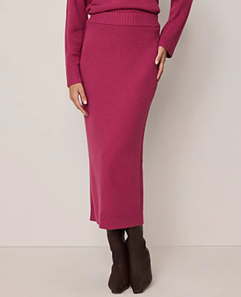 Ann Taylor Weekend Ribbed Sweater Skirt Strawberry Shortcake Women's