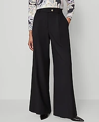 Ann Taylor The Petite Modern Wide-Leg Trouser Size 10 Black Women's