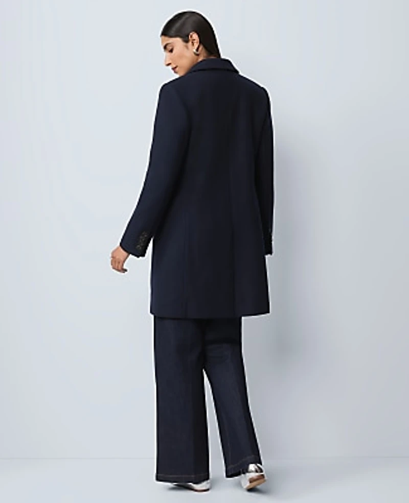 Ann Taylor Chesterfield Coat Night Sky Women's