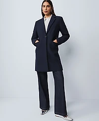 Ann Taylor Chesterfield Coat Night Sky Women's