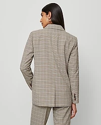 Ann Taylor The Petite Madison Blazer Plaid Copper/Cream Multi Women's