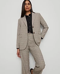 Ann Taylor The Petite Madison Blazer Plaid Copper/Cream Multi Women's