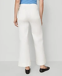Ann Taylor Petite Weekend Sateen Patch Pocket Pant Winter White Women's