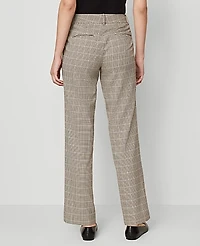 Ann Taylor The Straight Pant in Plaid — Curvy Fit Size 0 Copper/Cream Multi Women's
