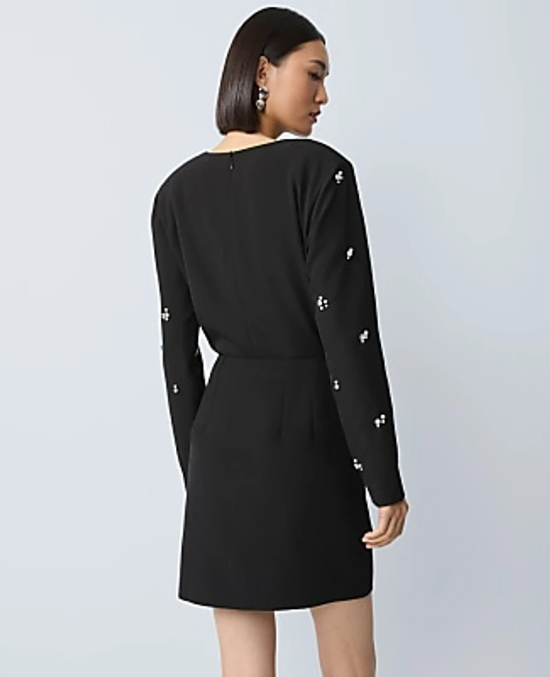 Ann Taylor Embellished A-Line Skirt Black Women's