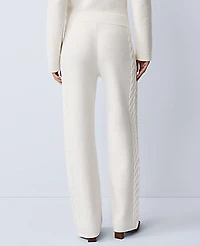 Ann Taylor Weekend Mixed Stitch Wide-Leg Sweater Pant Winter White Women's