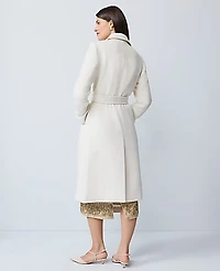 Ann Taylor Belted Everyday Coat Winter White Women's
