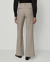 Ann Taylor The Flare Trouser in Plaid - Curvy Fit Size 2 Copper/Cream Multi Women's