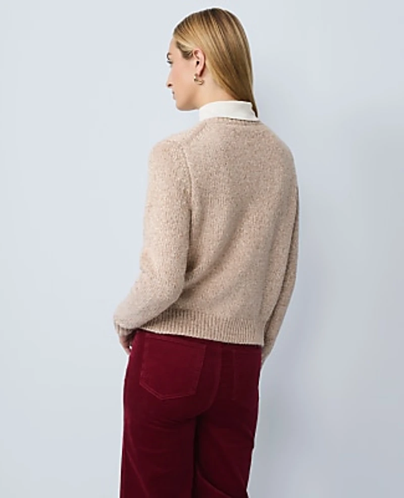 Ann Taylor Weekend Shimmer Cardigan Gold Women's