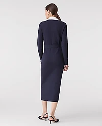 Ann Taylor Layered Belted Sweater Midi Dress Night Sky Women's