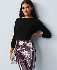 Ann Taylor Studio Collection Cashmere Off-The-Shoulder Sweater Women's
