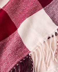 Ann Taylor Oversized Plaid Triangle Scarf Poised Plum Women's
