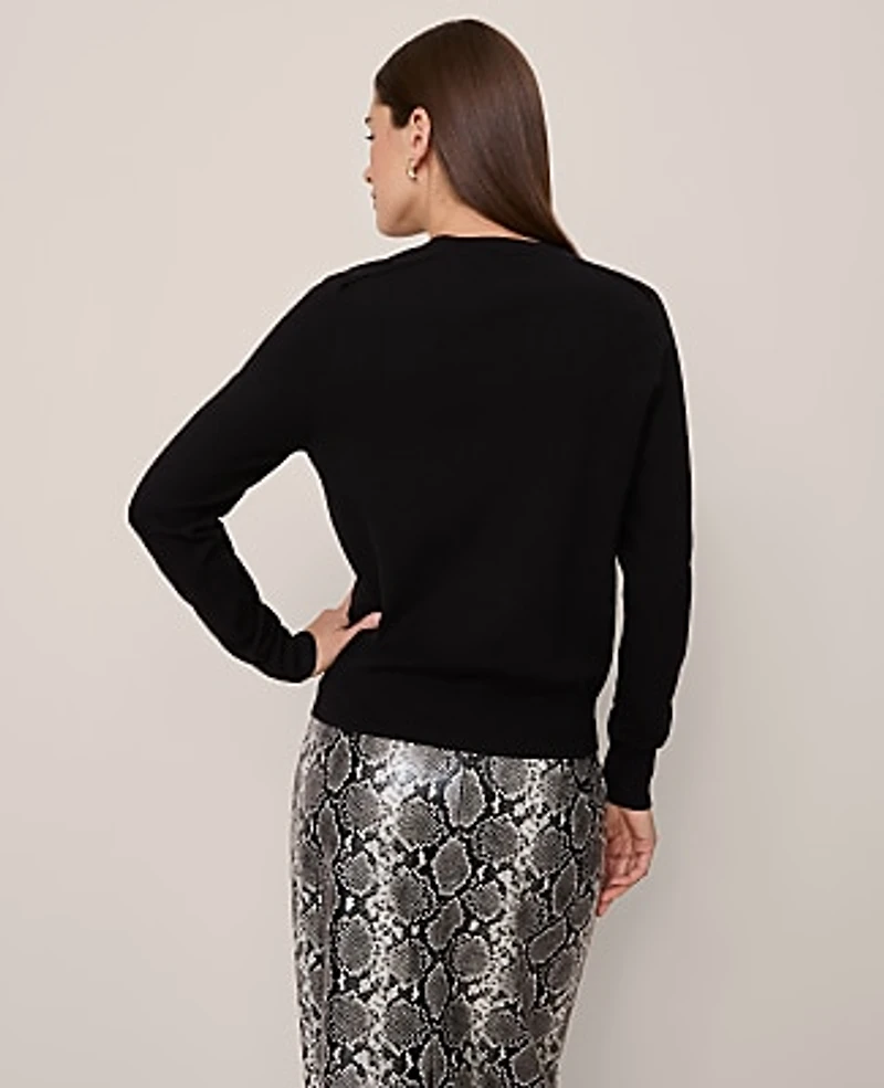 Ann Taylor Petite V-Neck Sweater Size Small Black Women's